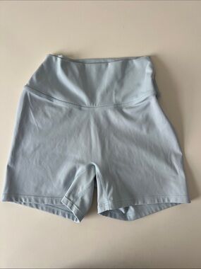 CSB 4” high waisted shorts in baby blue